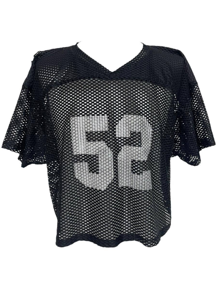 USA製 vintage mesh FOOTBALL numberingTee Custom Vintage Streetwear Boxy Jersey Oversized Cropped Mesh