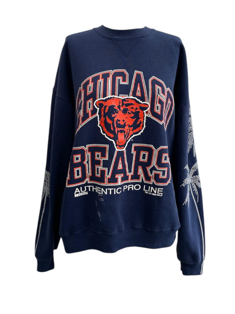 Navy blue sweatshirt with Chicago Bears logo on a white background