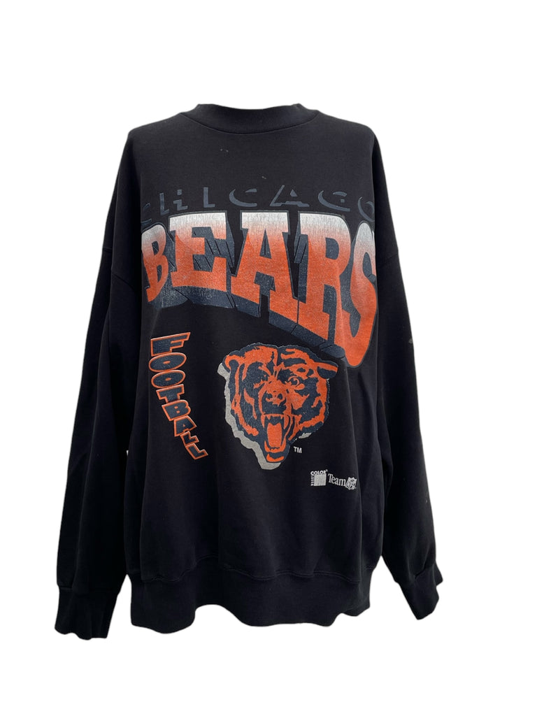 Black sweatshirt with 'Chicago Bears' text and logo on a white background