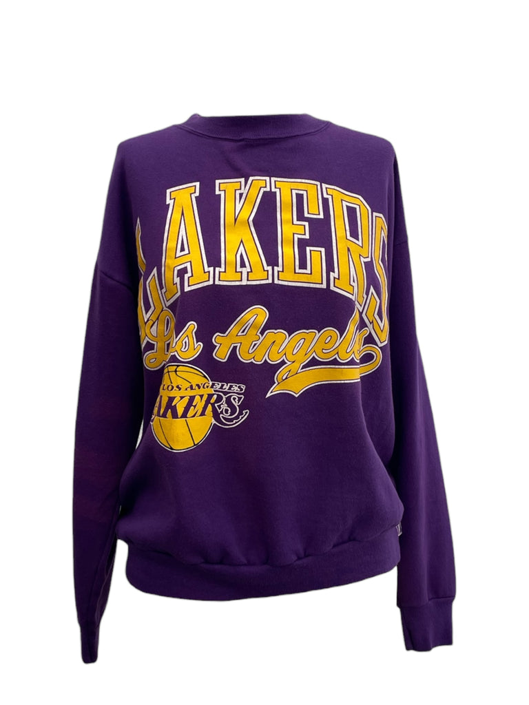 Purple Los Angeles Lakers sweatshirt on a white background