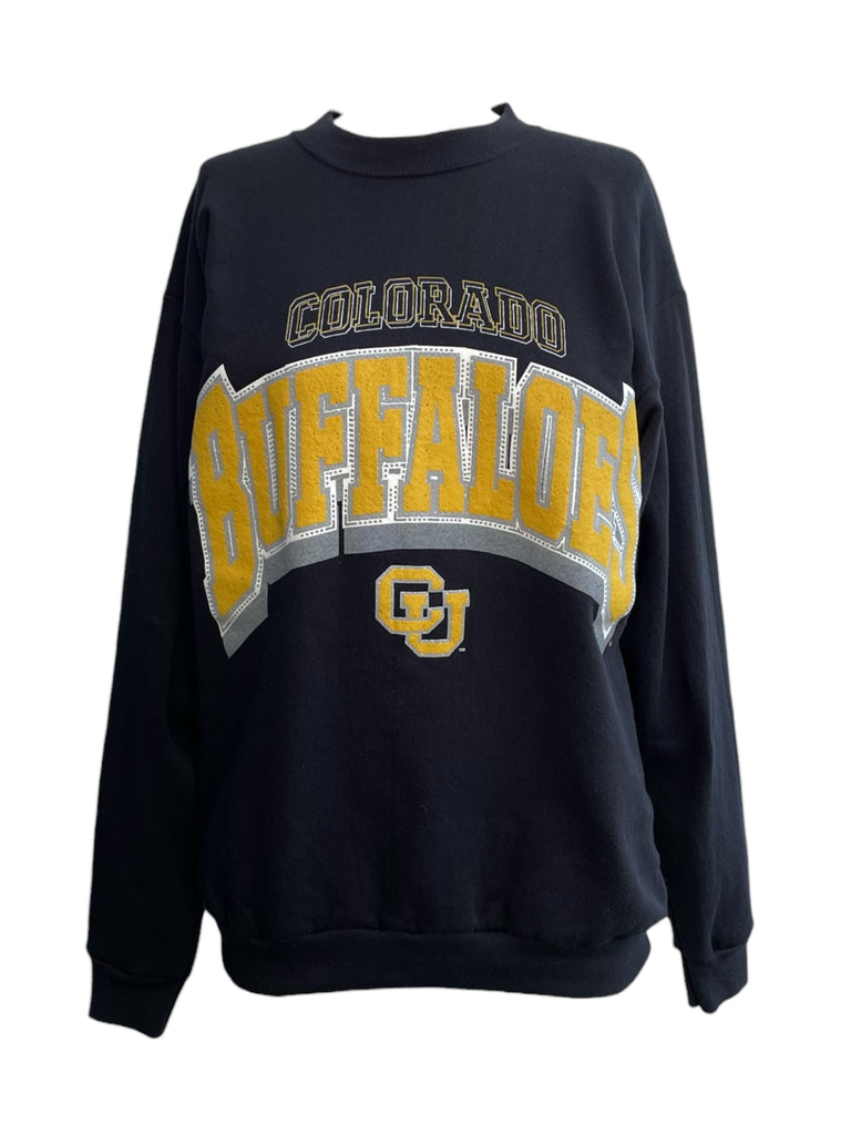 Black sweatshirt with 'Colorado Buffaloes' text and logo on a white background