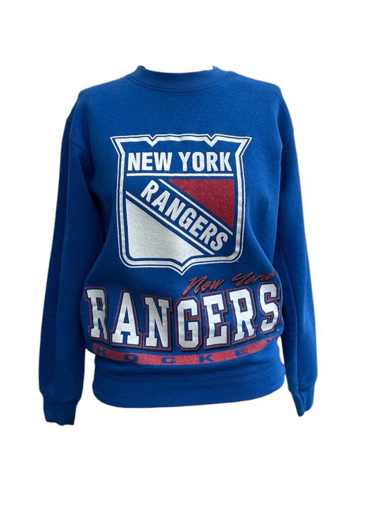 Blue New York Rangers sweatshirt on a white background