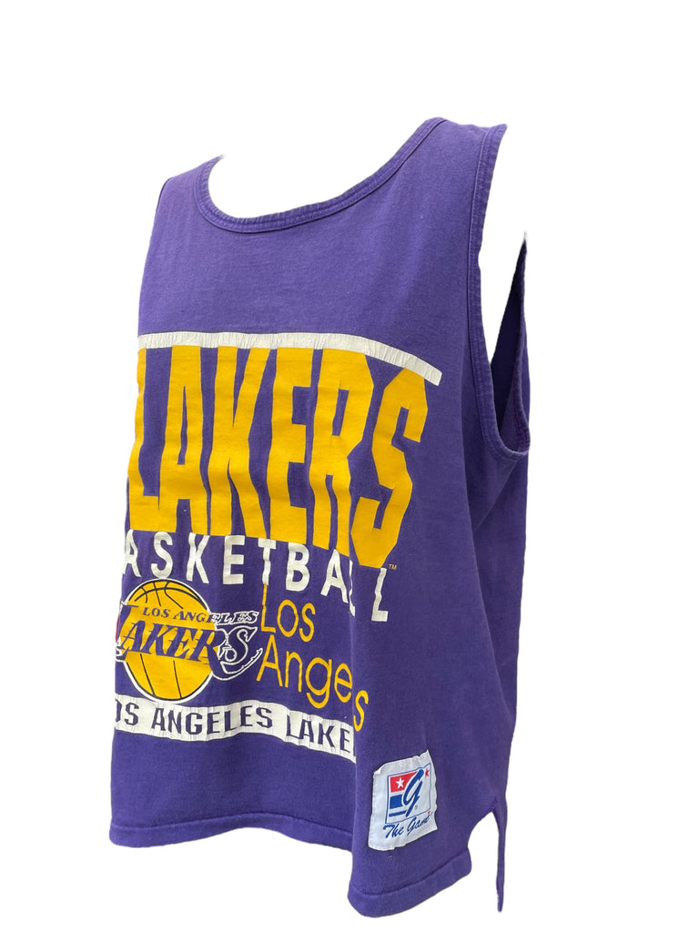 Purple tank top with Lakers branding on a white background