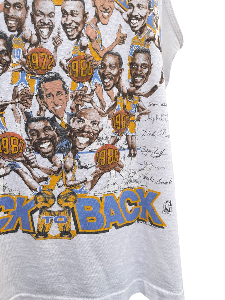 T-shirt with a collage of basketball players and 'Back to the Future' text on a white background