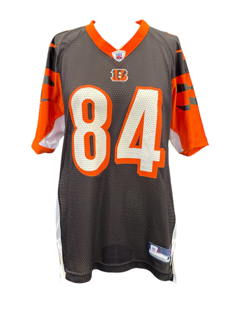 Gray sports jersey with orange and white details, featuring the number 84, on a white background.