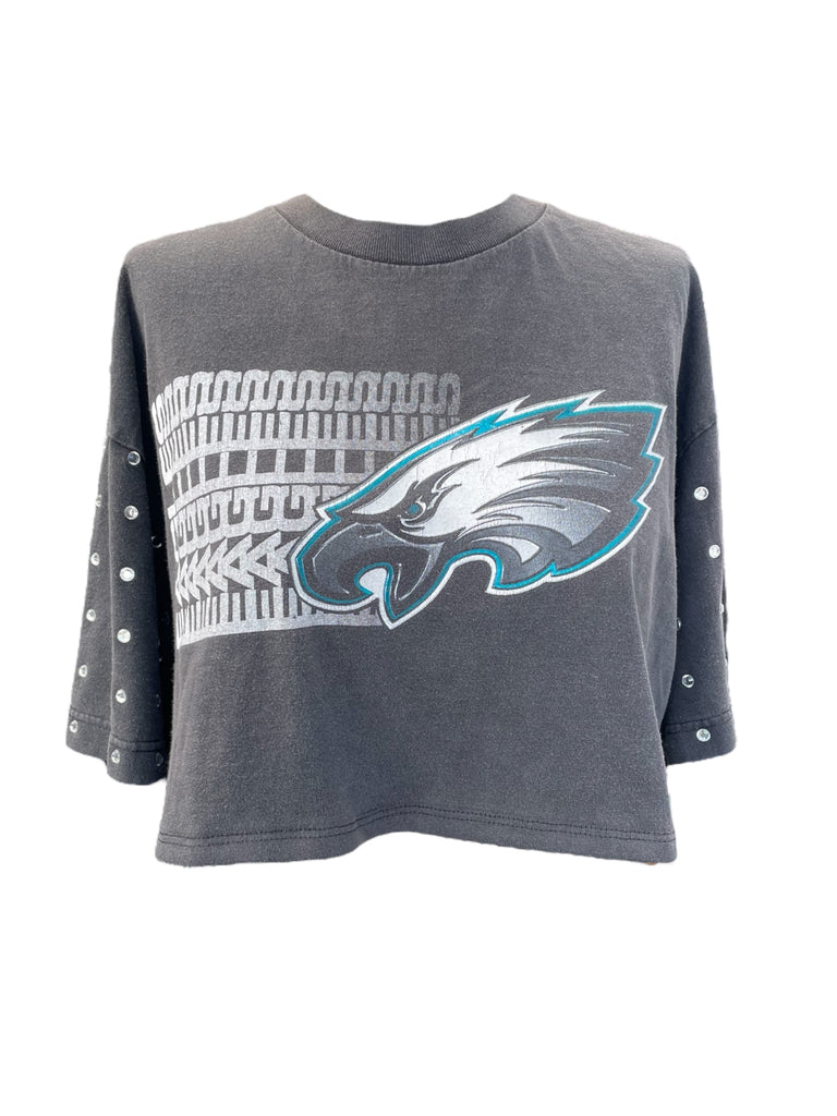 Gray sweatshirt with a logo on a white background