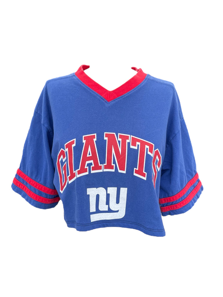 Blue tee with red accents and 'GIANTS' text on a white background