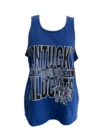 Blue tank top with 'Kentucky Basketball Wildcats' text on a white background