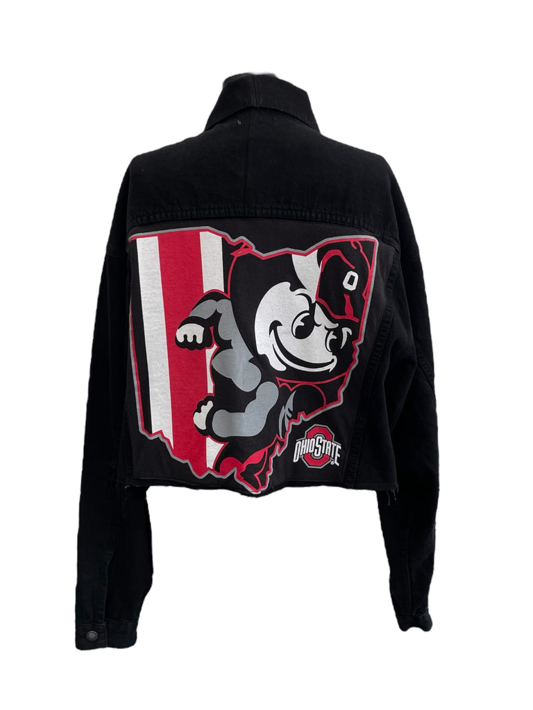 Black jacket with Ohio State logo on a white background