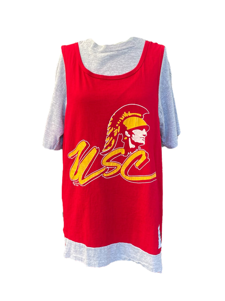 Red tank top with USC logo on a white background