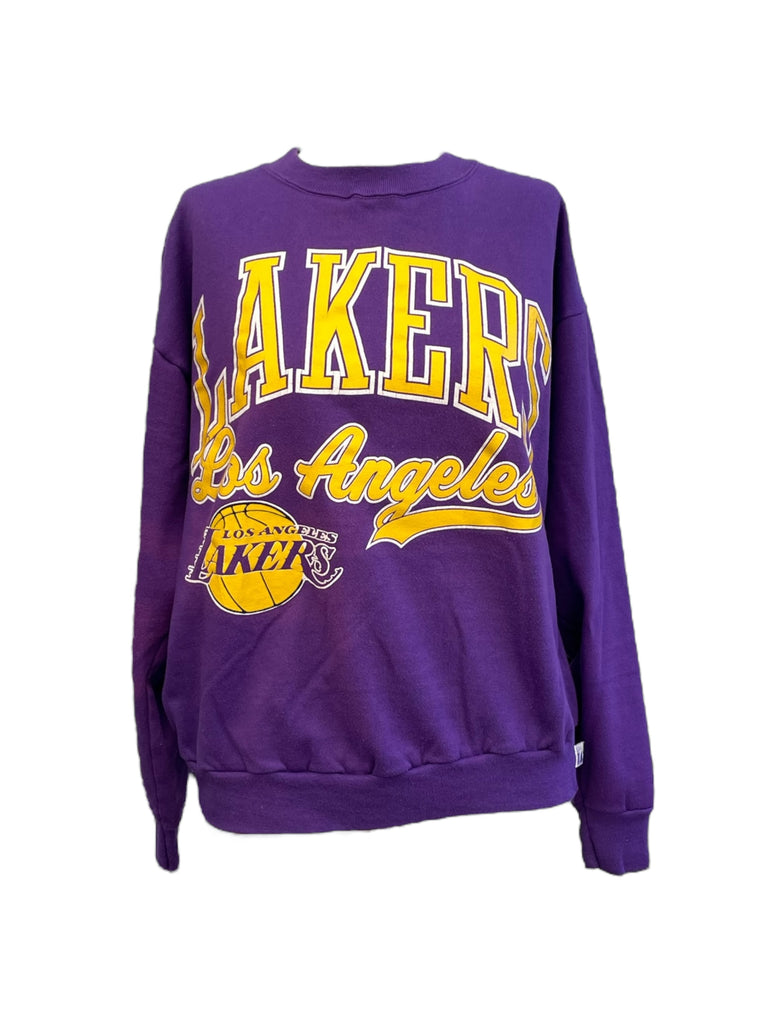 Purple Los Angeles Lakers sweatshirt on a white background