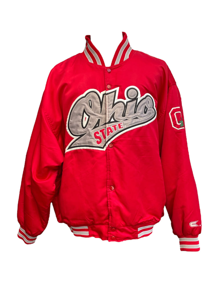 Red jacket with 'Ohio State' text on a white background