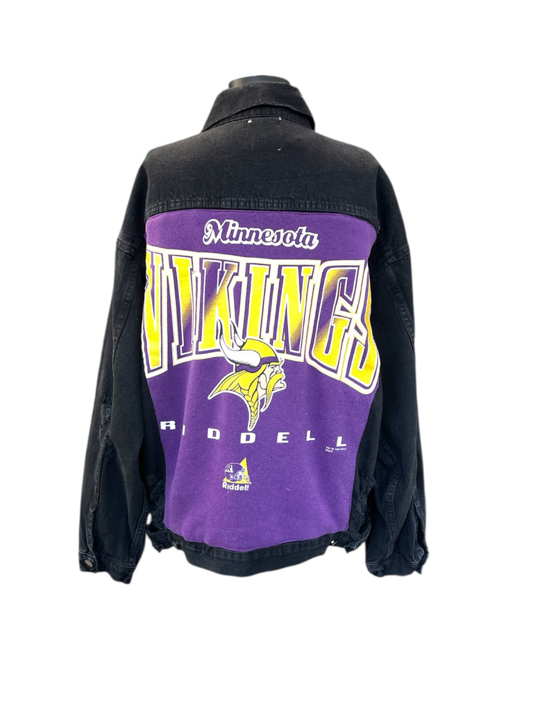 Black jacket with Minnesota Vikings logo on a white background